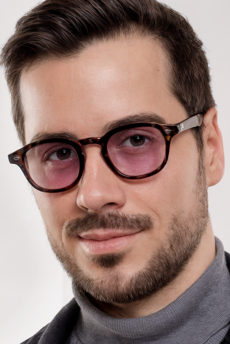 Kiro Classy Retro Unisex Sunglasses - Johnny Depp Style with Tortoiseshell Frame & Purple Lenses, UV400 Protection
