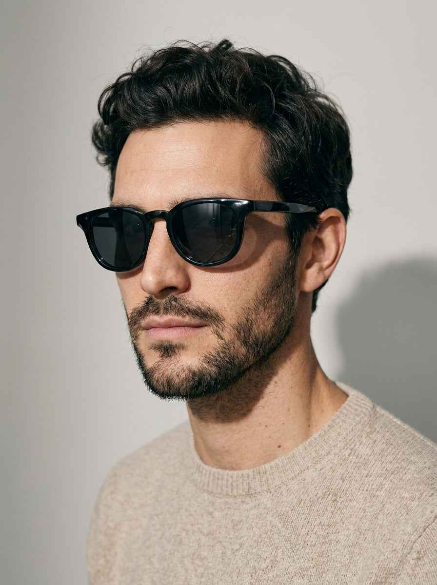 The Archivist Polarized  Black | Retro Square Sunglasses | UV400 TAC Polarized Lenses