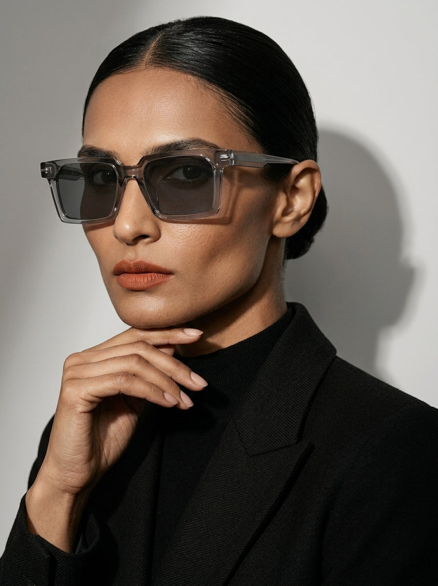 The Facade | Polarized Gray | Square Sunglasses | UV400 TAC Polarized Gray Lenses