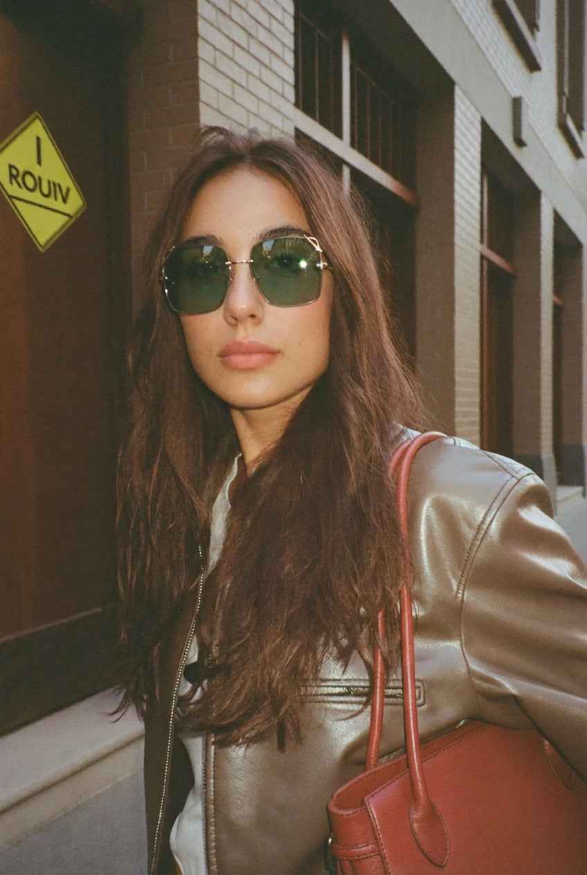 MK-Luna-Polygon Polarized Sunglasses for Women - Oversized UV400 Nylon Lens Metal Frame - High-Fashion Street Style Shades