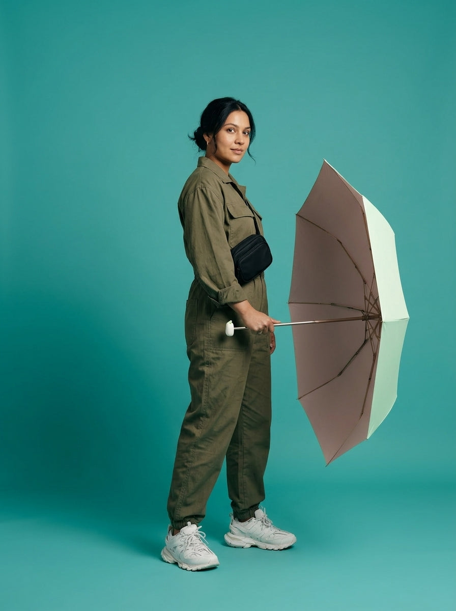 The Pocket Arc  Ultra-Compact UPF 50+ Sun & Rain Umbrella | Green