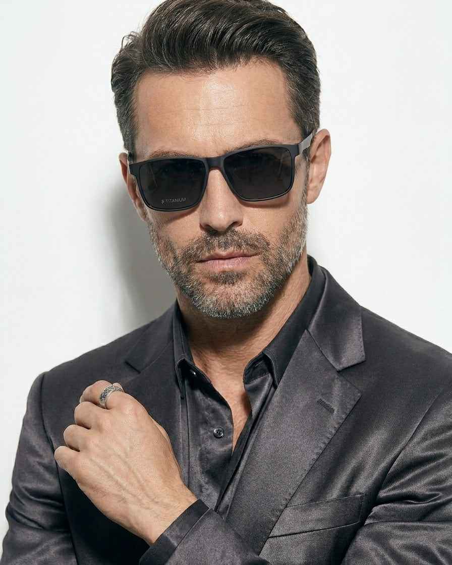 Marie Kiro: The Magnate - Ultra-Light Beta Titanium Polarized Square Sunglasses