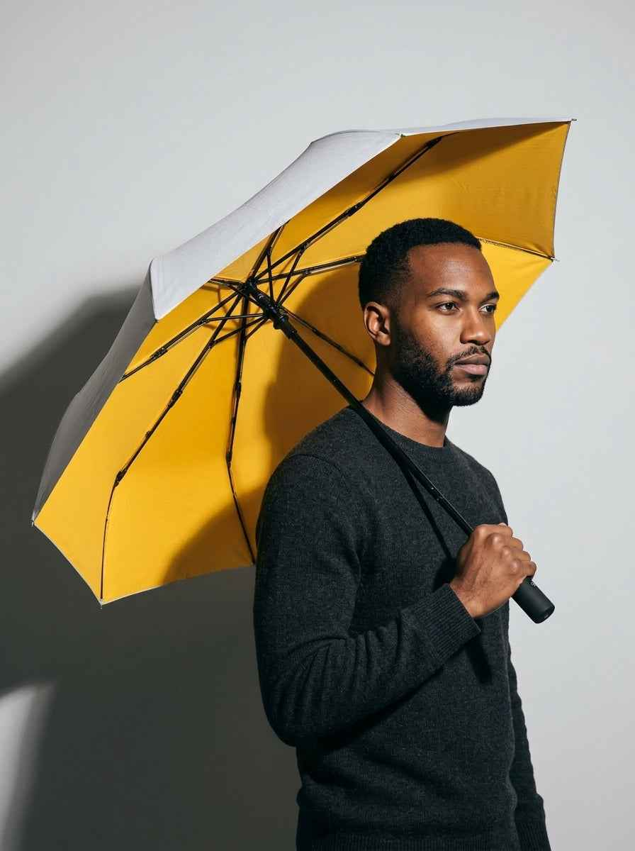 The Canopy - Solar | Automatic Titanium Silver UV Umbrella UPF50+ Compact Tri-Fold