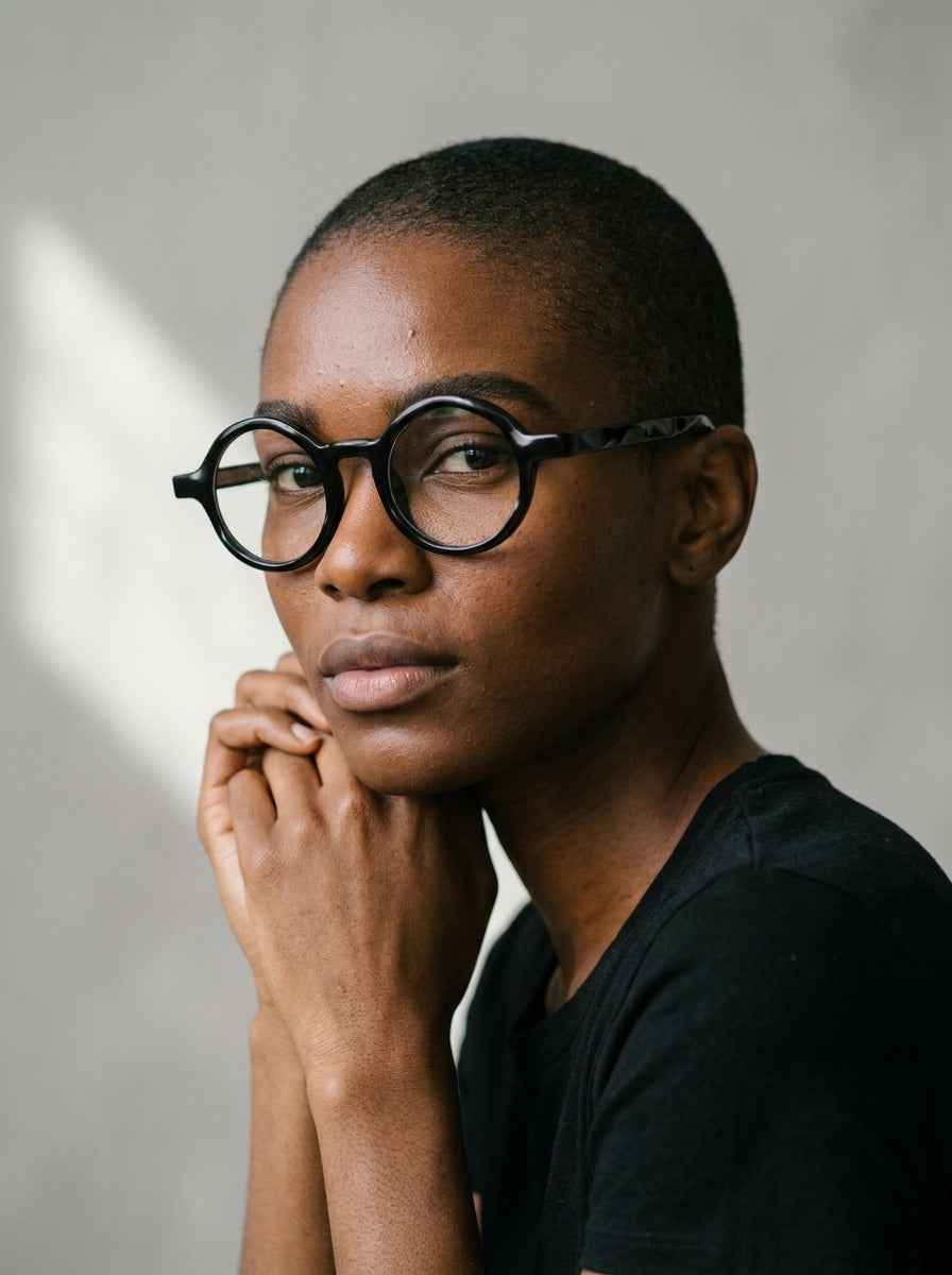 The Index Black | Blue Light Optical Frames | TR90 Round Eyeglasses