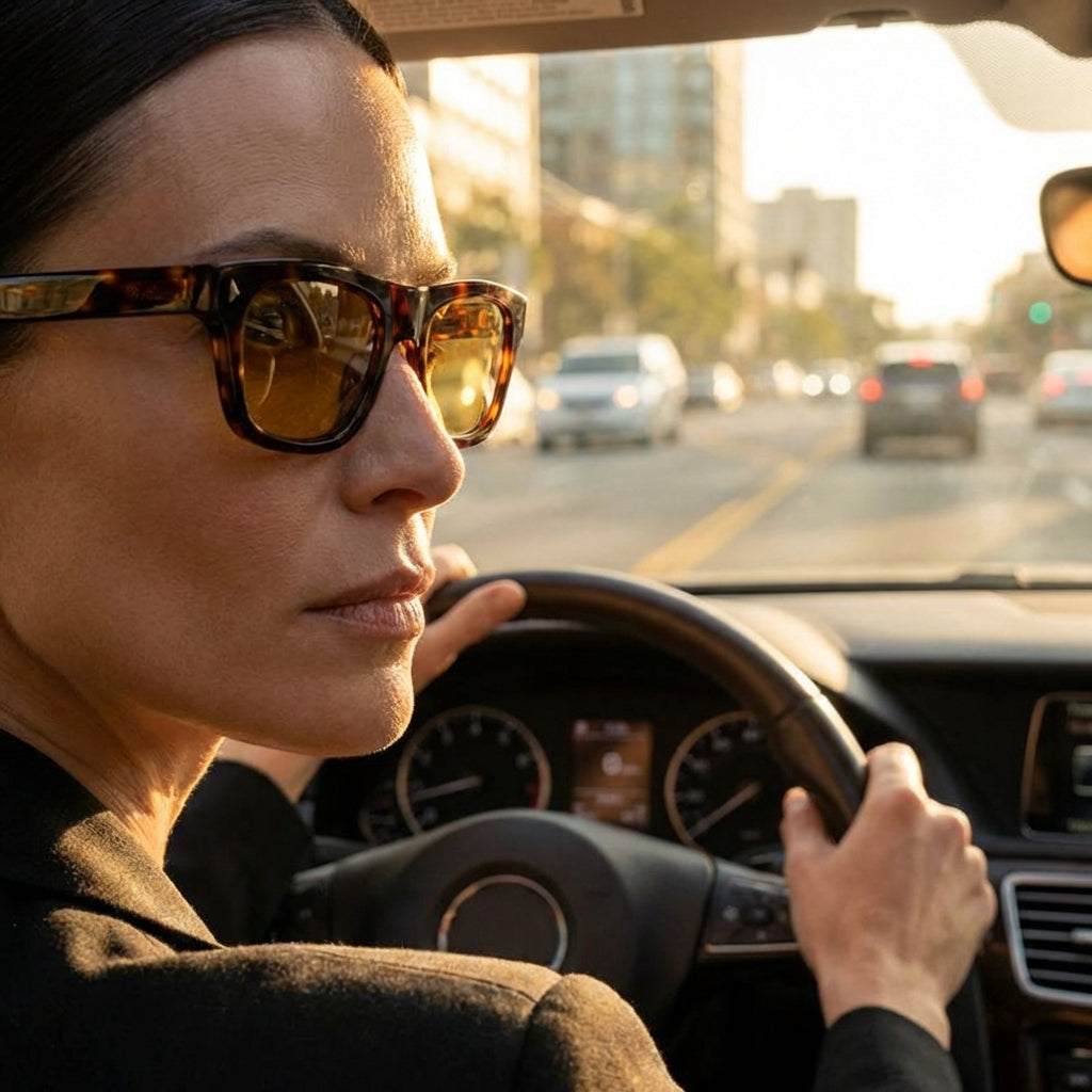 Polarized Sunglasses Amber Lens UV400 Protection Acetate Frame MK Vista Driving Glasses Unisex Square