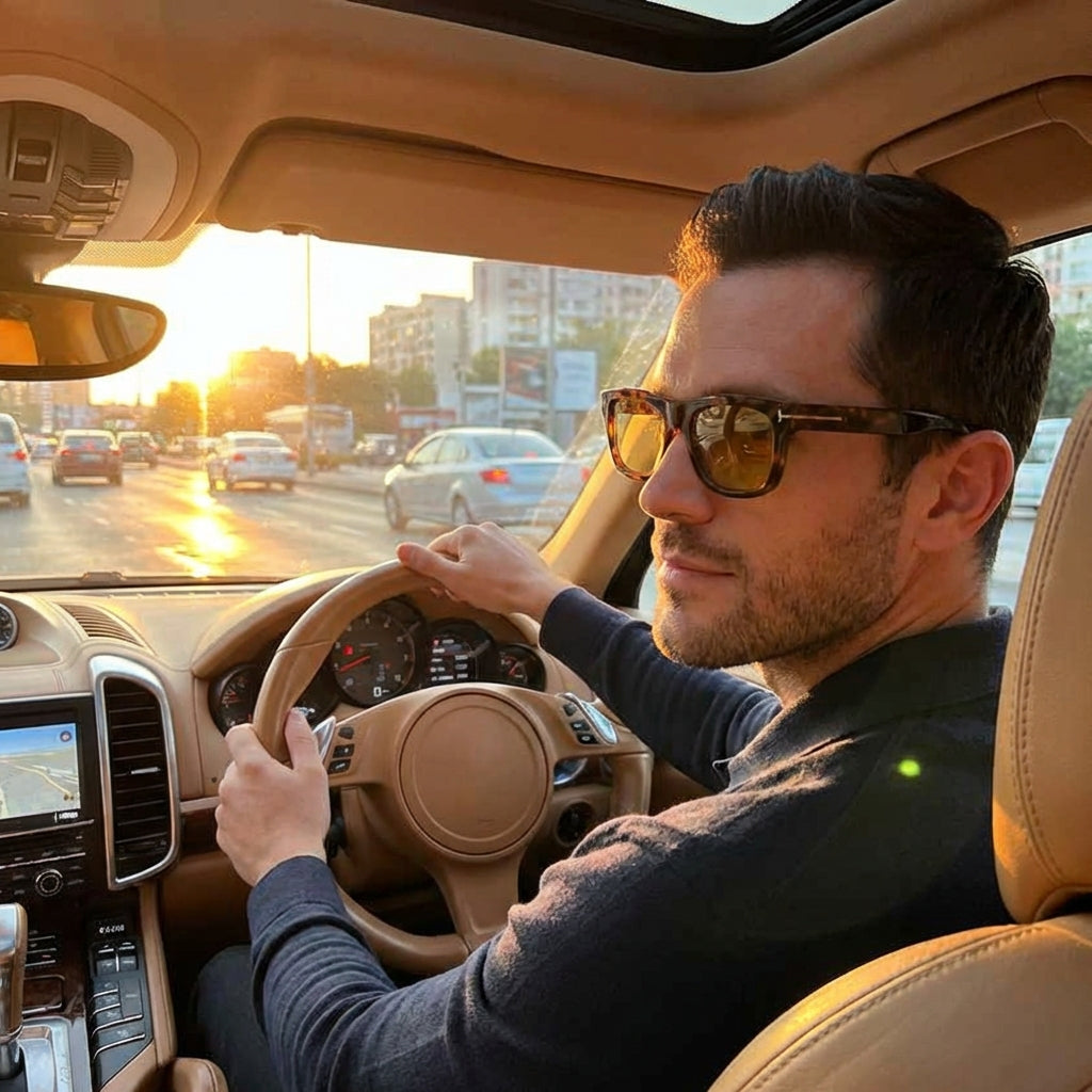 Polarized Sunglasses Amber Lens UV400 Protection Acetate Frame MK Vista Driving Glasses Unisex Square