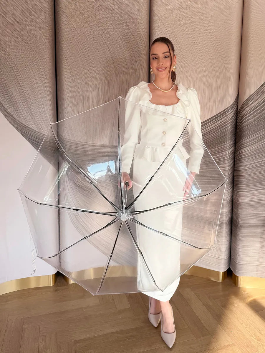 The Plot Device  - Transparent Automatic Umbrella, White