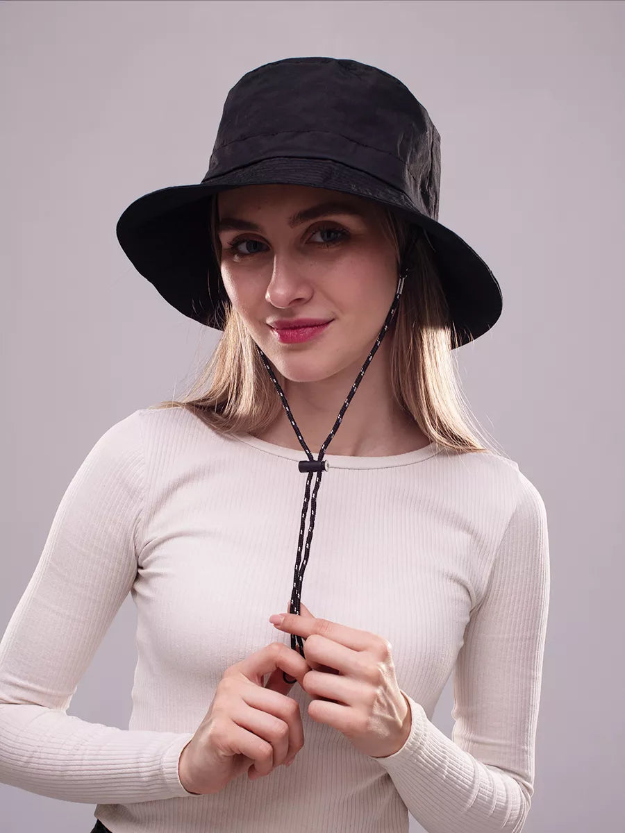 The Foldaway - Packable Wide Brim Waterproof Quick Dry Sun Hat, Black