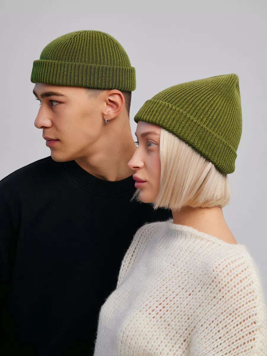 The Watch Cap - Wool Knit Beanie Cap, Army Green