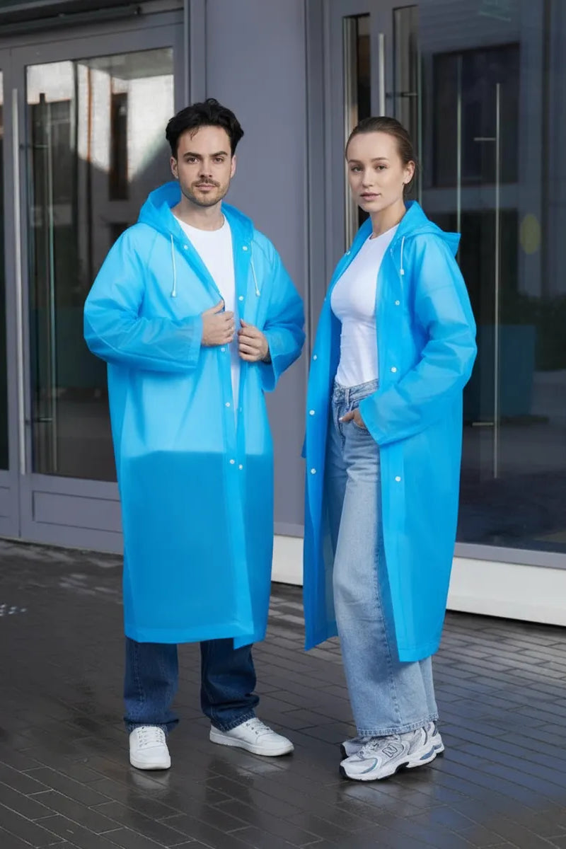 The Backup Plan - EVA Hooded Rain Coat, Blue