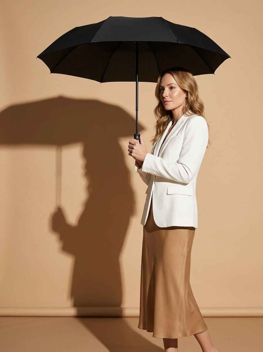 The Keep - Black | 10-Rib Automatic Compact Travel Umbrella