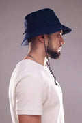 The Foldaway - Packable Wide Brim Sun Hat, Navy (Extended Fit 60-65cm)