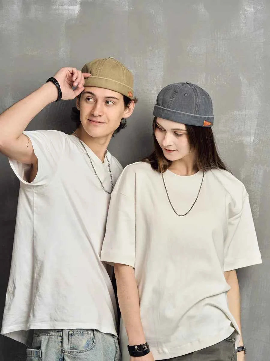 Marie Kiro Docker Vintage Cotton Landlord Hat - Adjustable Retro Dome Cap - Windproof Unisex British Style