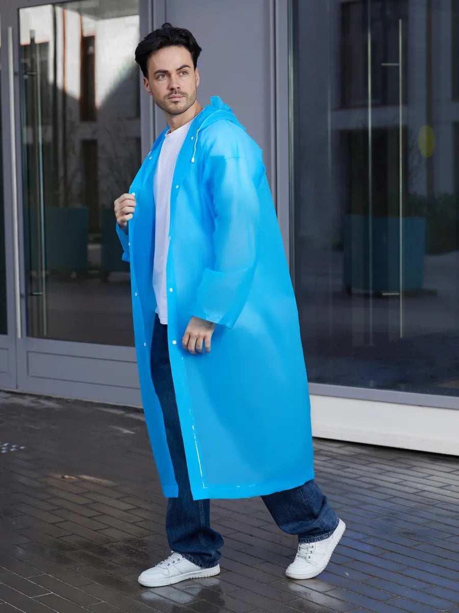 The Backup Plan - EVA Hooded Rain Coat, Blue