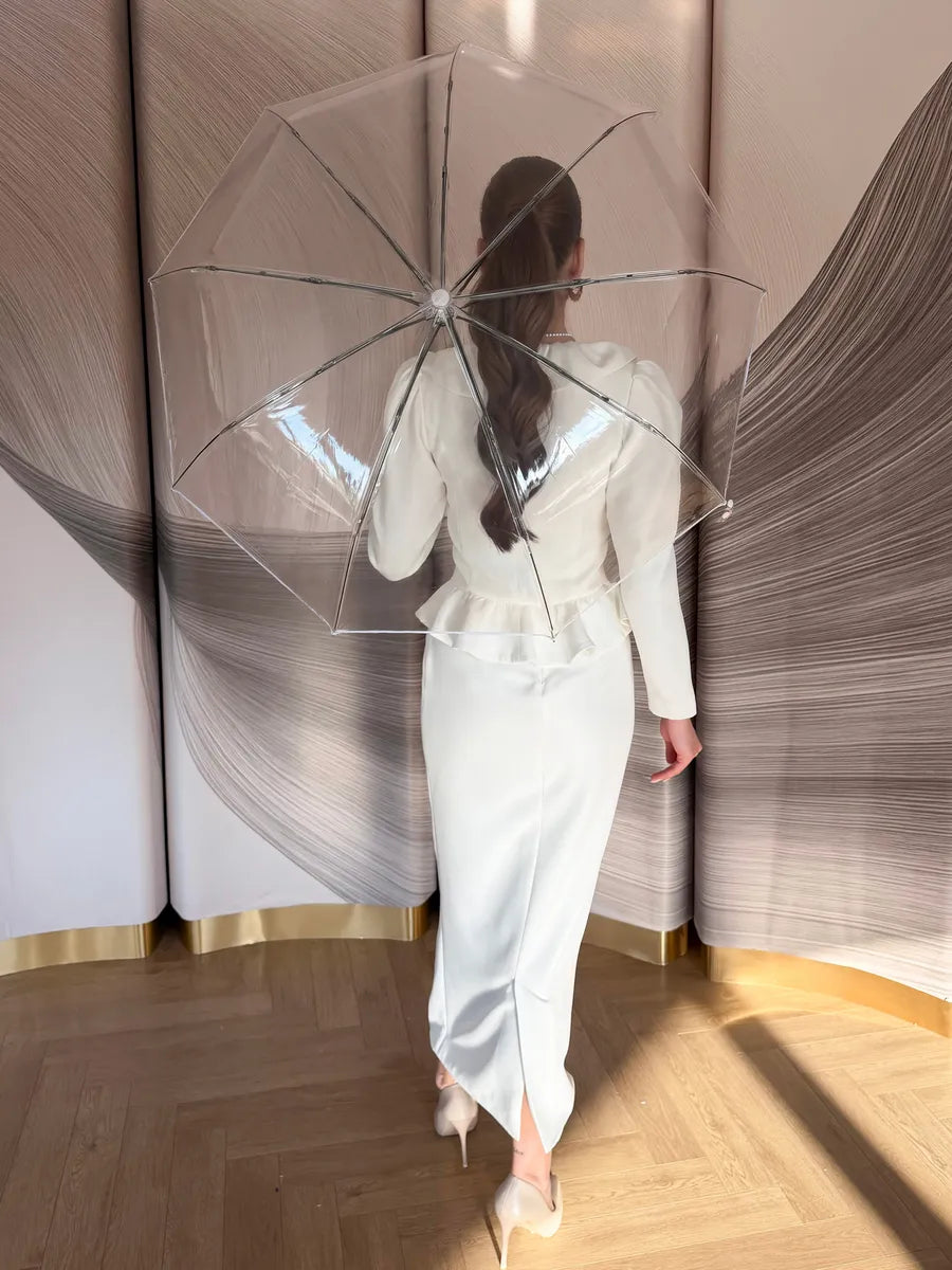 The Plot Device  - Transparent Automatic Umbrella, White