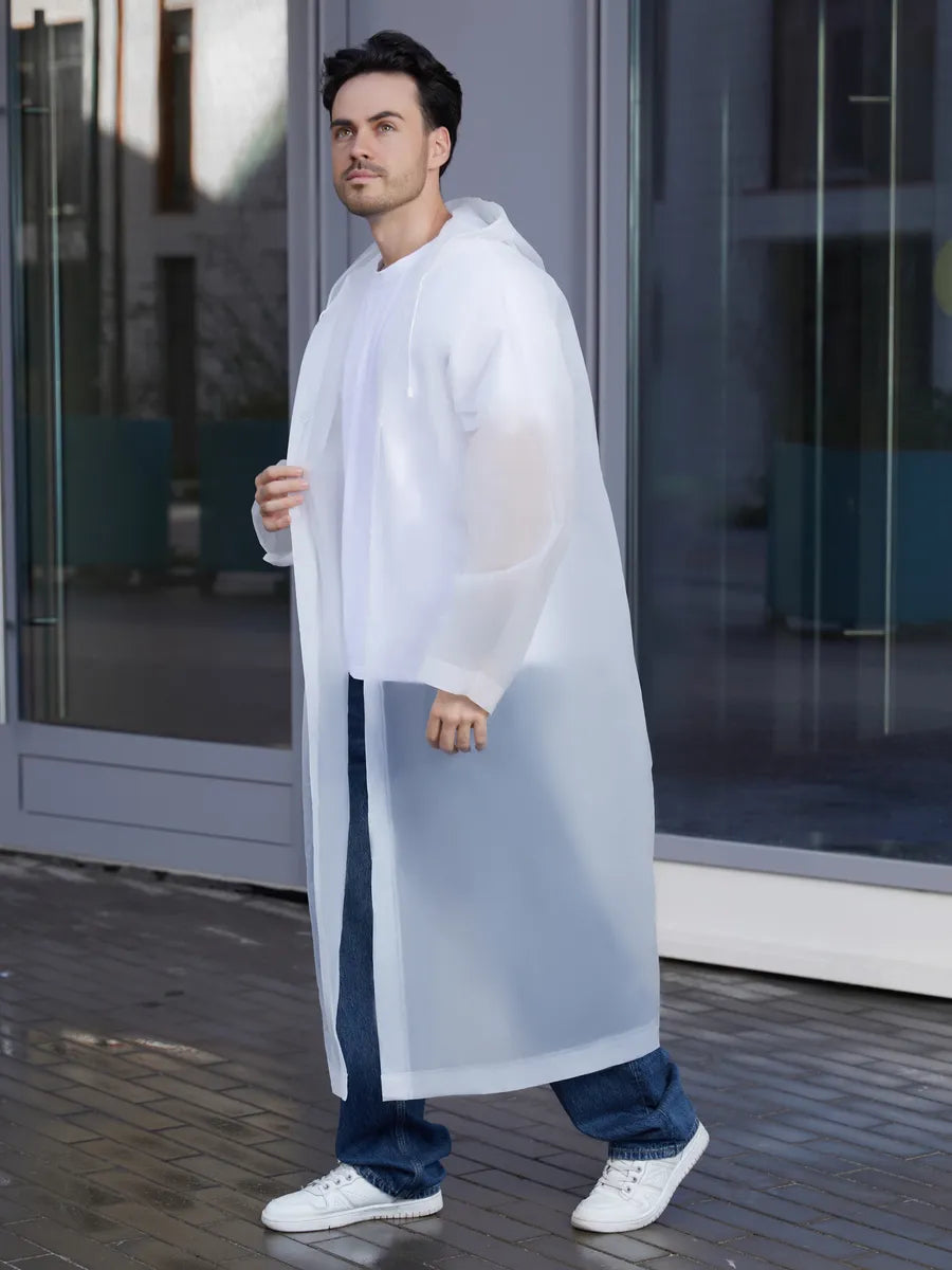 The Backup Plan - EVA Hooded Rain Coat, White