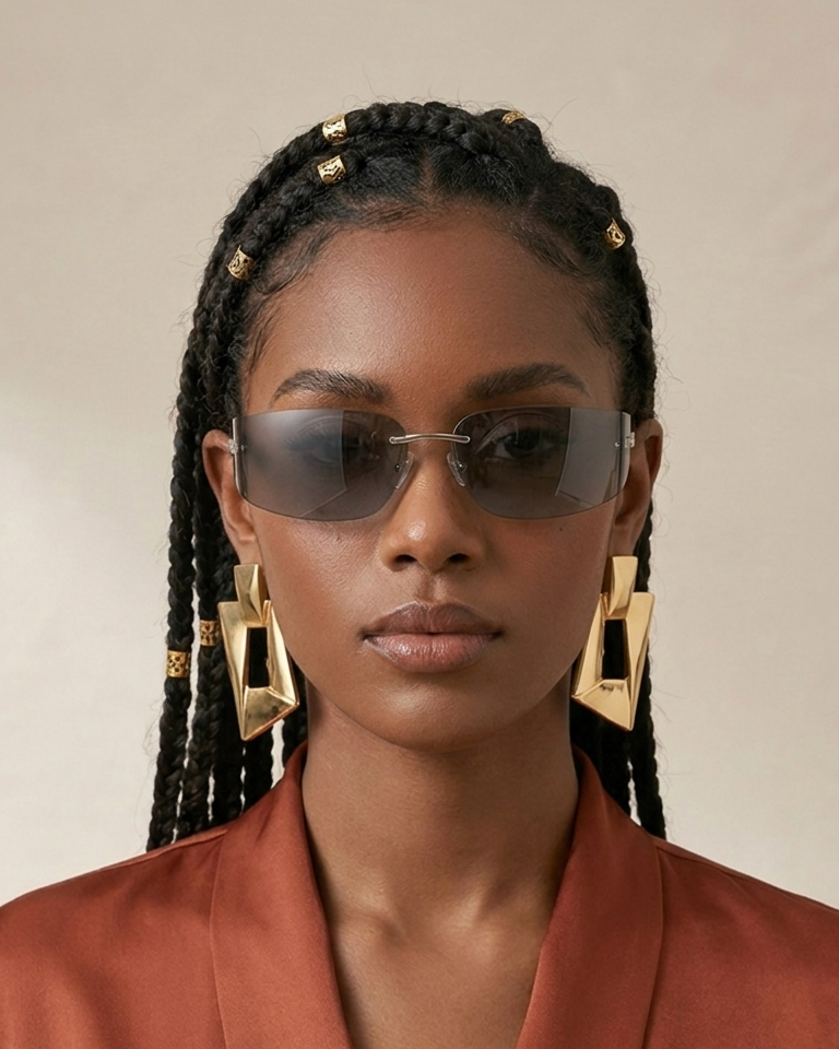 Marie Kiro Obsession: Rimless Polarized Sunglasses, UV400 Ultra-Light 30g Metal Frame