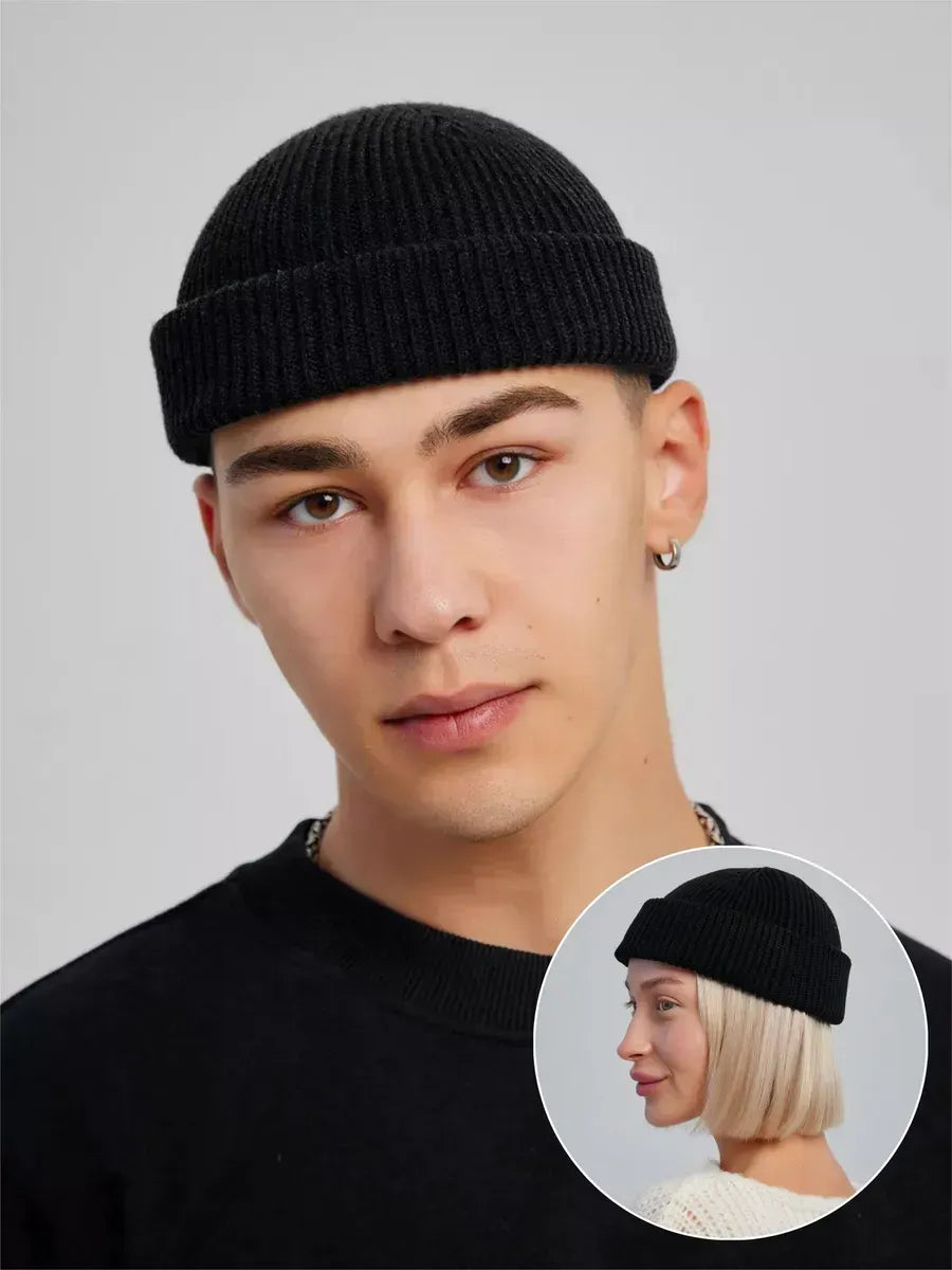 The Watch Cap - Wool Knit Beanie Cap, Black