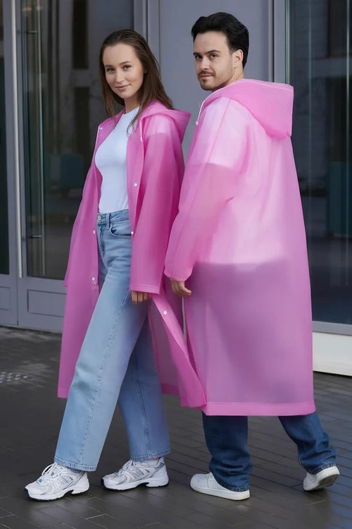 The Backup Plan - EVA Hooded Rain Coat, Pink