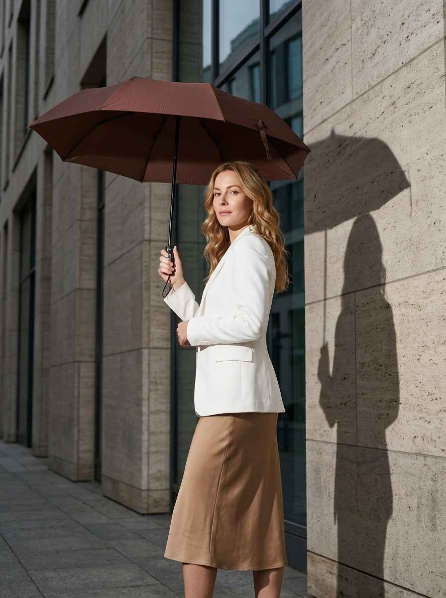 The Keep - Brown | 10-Rib Automatic Compact Travel Umbrella