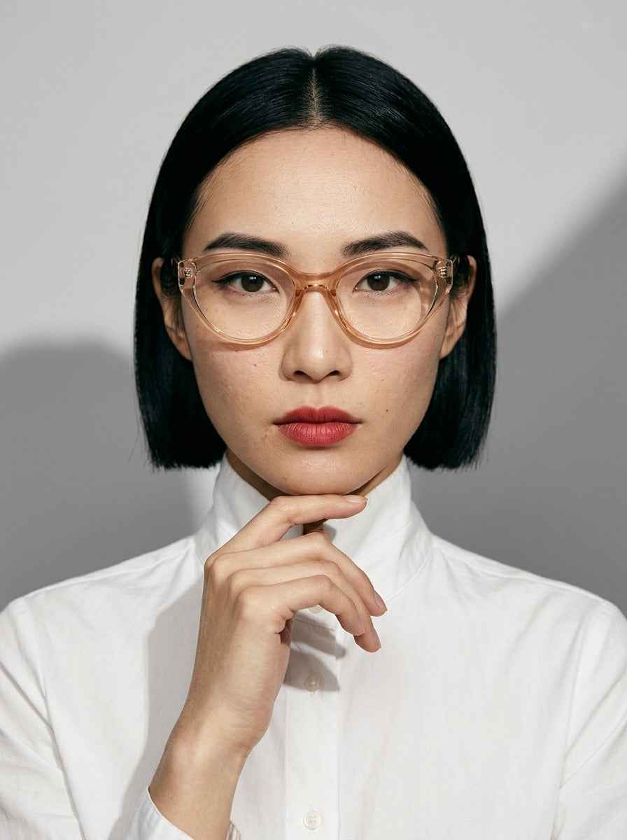 The Alibi | Champagne, Blue Light Optical Frames | Cat-Eye Glasses | TR90 Frame