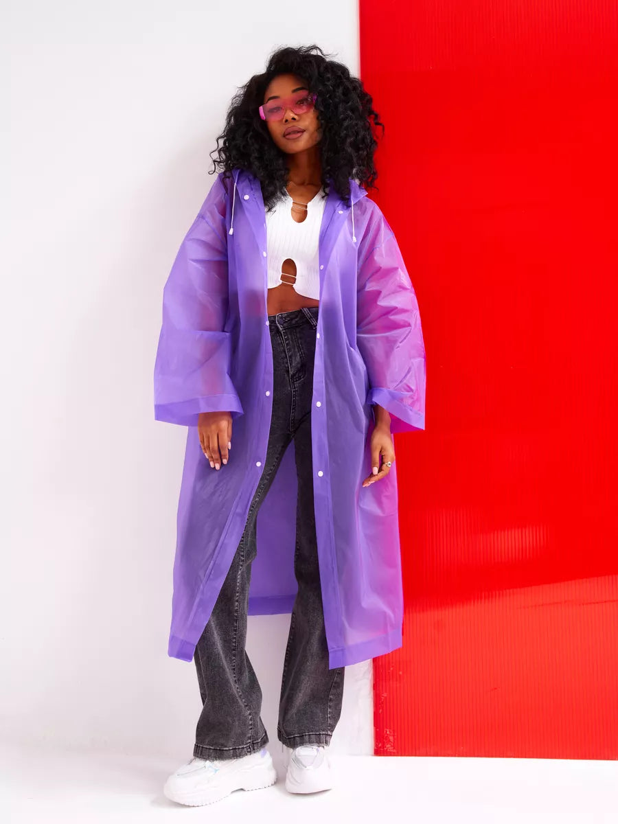 The Backup Plan - EVA Hooded Rain Coat, Purple