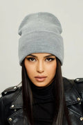 The Cuff - Tall Knit Beanie, Gray