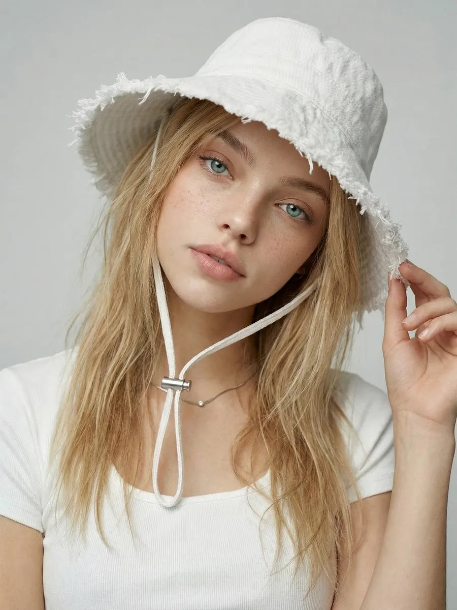 Marie Kiro Plus One Bucket Hat, White