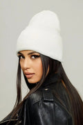 The Cuff - Tall Knit Beanie, White