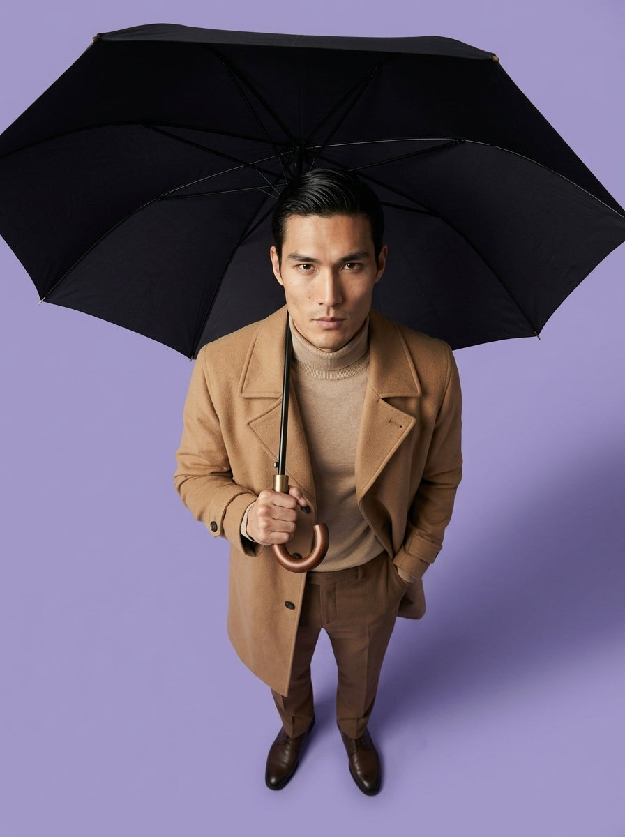 The Envoy - Business Black | Solid Wood Handle Automatic Umbrella | UPF50*