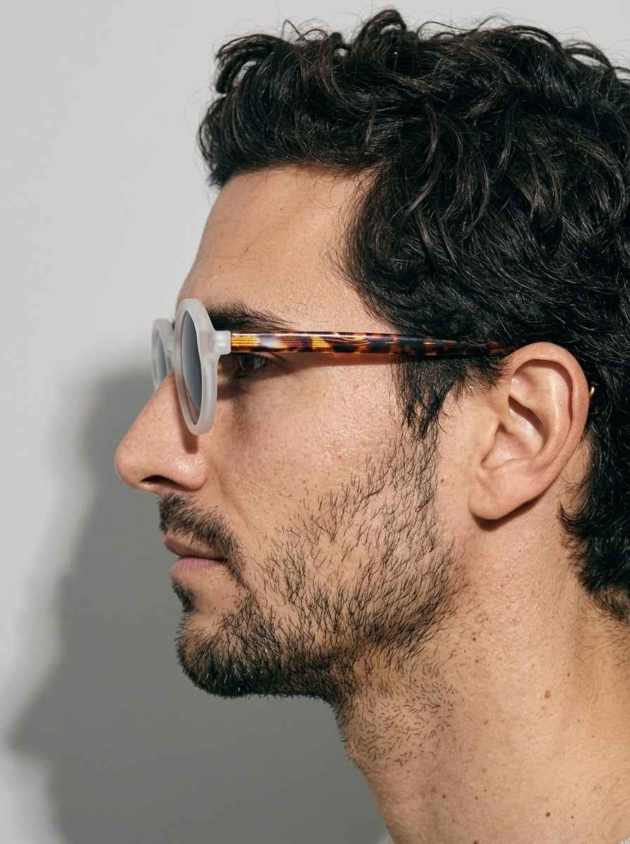 The Index Polarized Sand | Round Sunglasses | UV400 TAC Polarized Blue Lenses