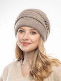 The Cold Open - Wide-Brim Knit Beanie, Beige
