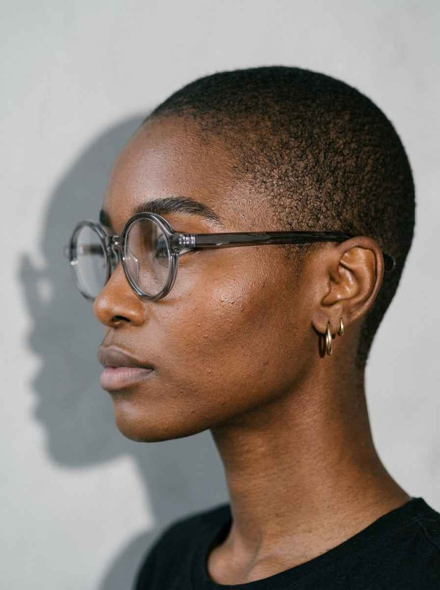 The Index  Transparent Gray | Blue Light Optical Frames | TR90 Round Eyeglasses