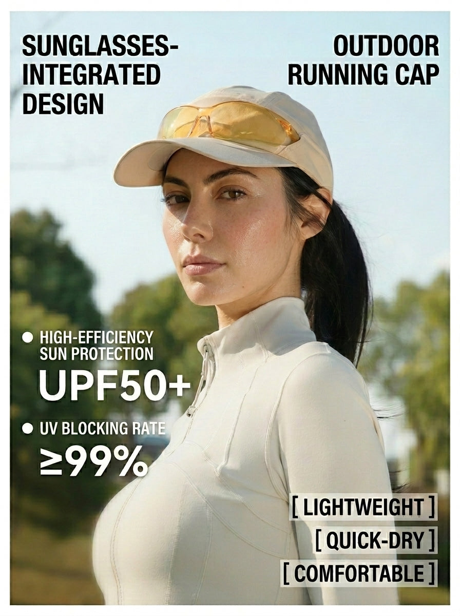 The Relay - Black | UPF50+ Quick-Dry Running Cap with Sunglasses Slots