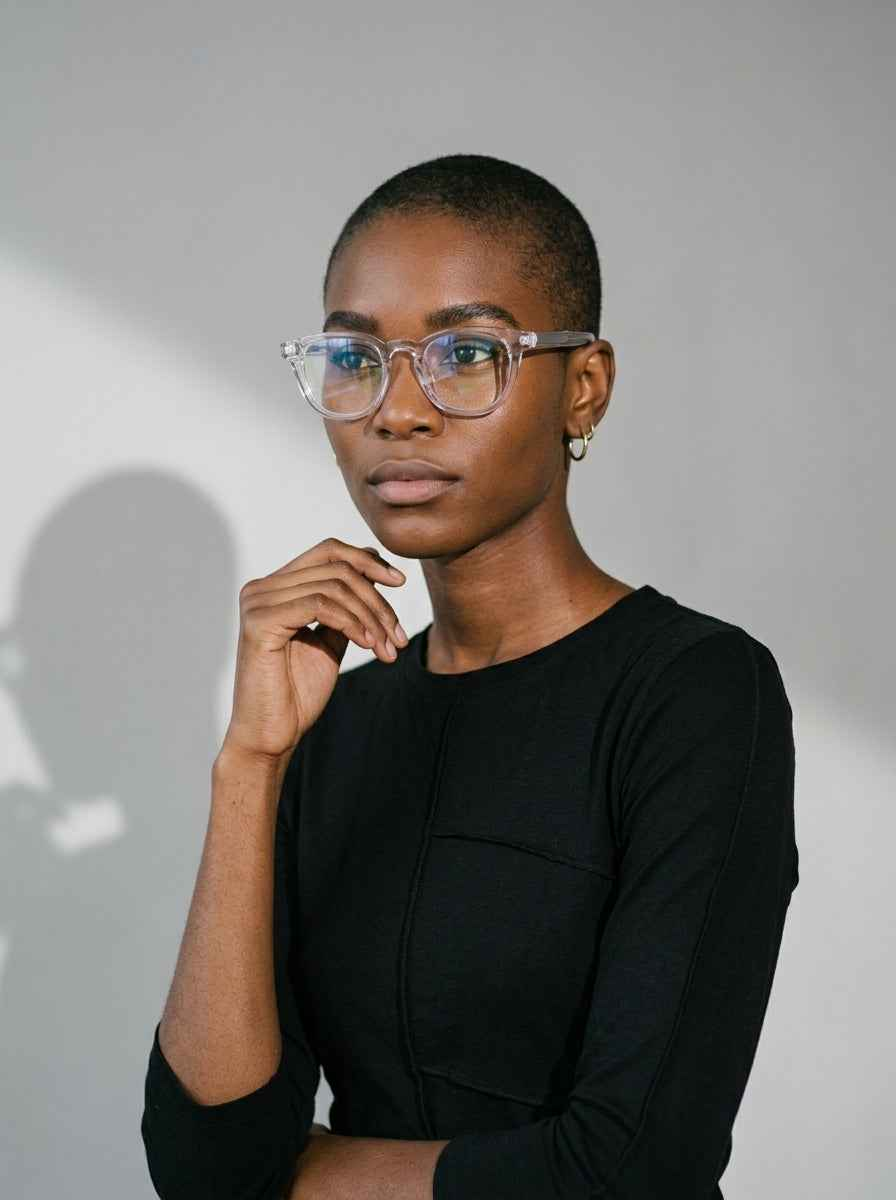 The Archivist Crystal | Blue Light Optical Frames | TR90 Retro Square Eyeglasses