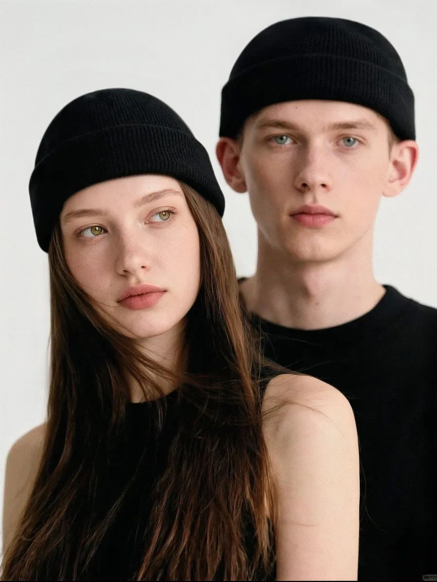 Short Fisherman Beanie Hat – Soft Acrylic Docker Skull Cap – Rolled Cuff Trawler Watch Cap (Unisex / One Size)