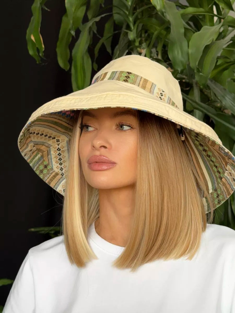 The Flip Side  - Tapestry, Reversible Wide Brim Bucket Hat