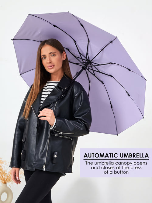 Marie Kiro Canopy Compact UV Umbrella UPF 50+, Iris Purple