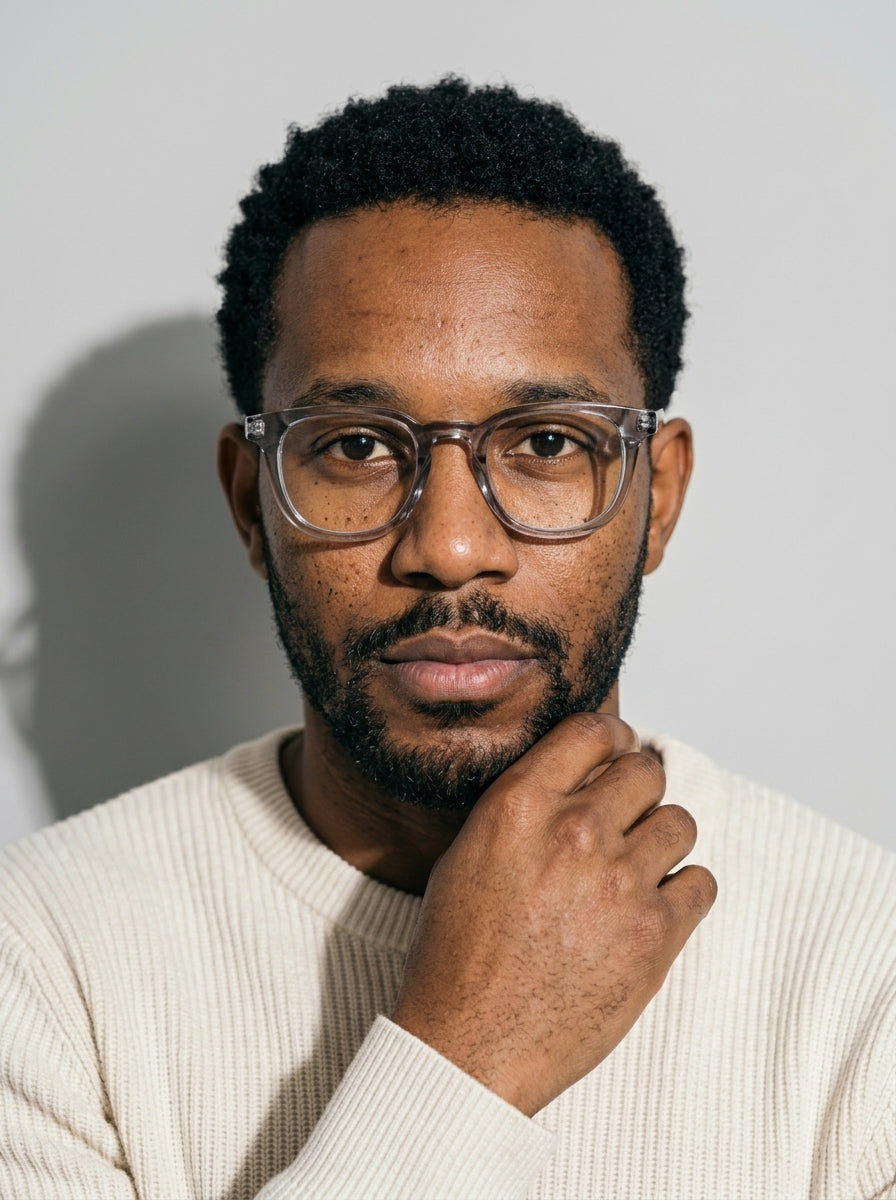 The Archivist  Transparent Gray | Blue Light Optical Frames | TR90 Retro Square Eyeglasses