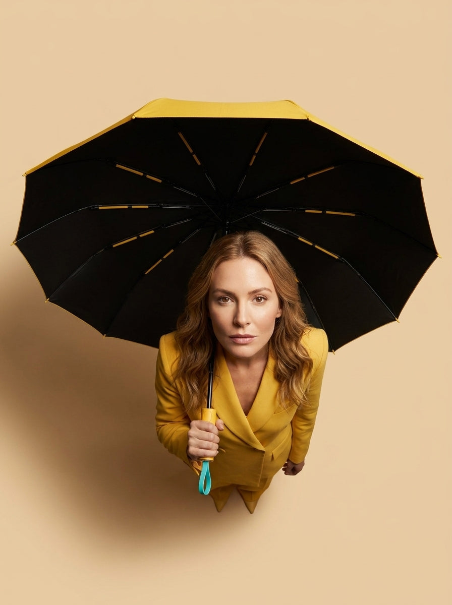 The Bastion - Yellow Compact UPF50+ Automatic Windproof Travel Umbrella