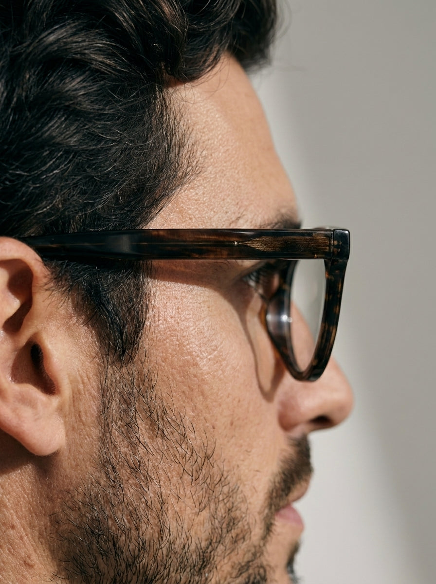 The Archivist  Sienna | Blue Light Optical Frames | TR90 Retro Tea Stripe Square Eyeglasses
