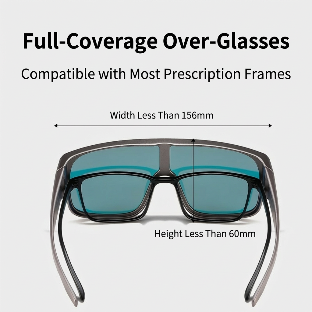 55mm Tinted Polarized Fit Over Glasses Sunglasses for Explorers - Cuts Water Glare - Marie Kiro