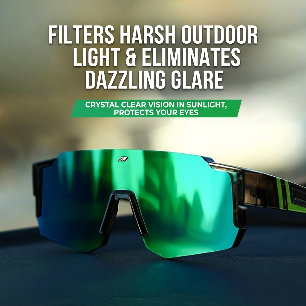 55mm Green Tint Polarized Fit Over Glasses Sunglasses for Mountain Explorers - Cuts Trail Glare - Marie Kiro