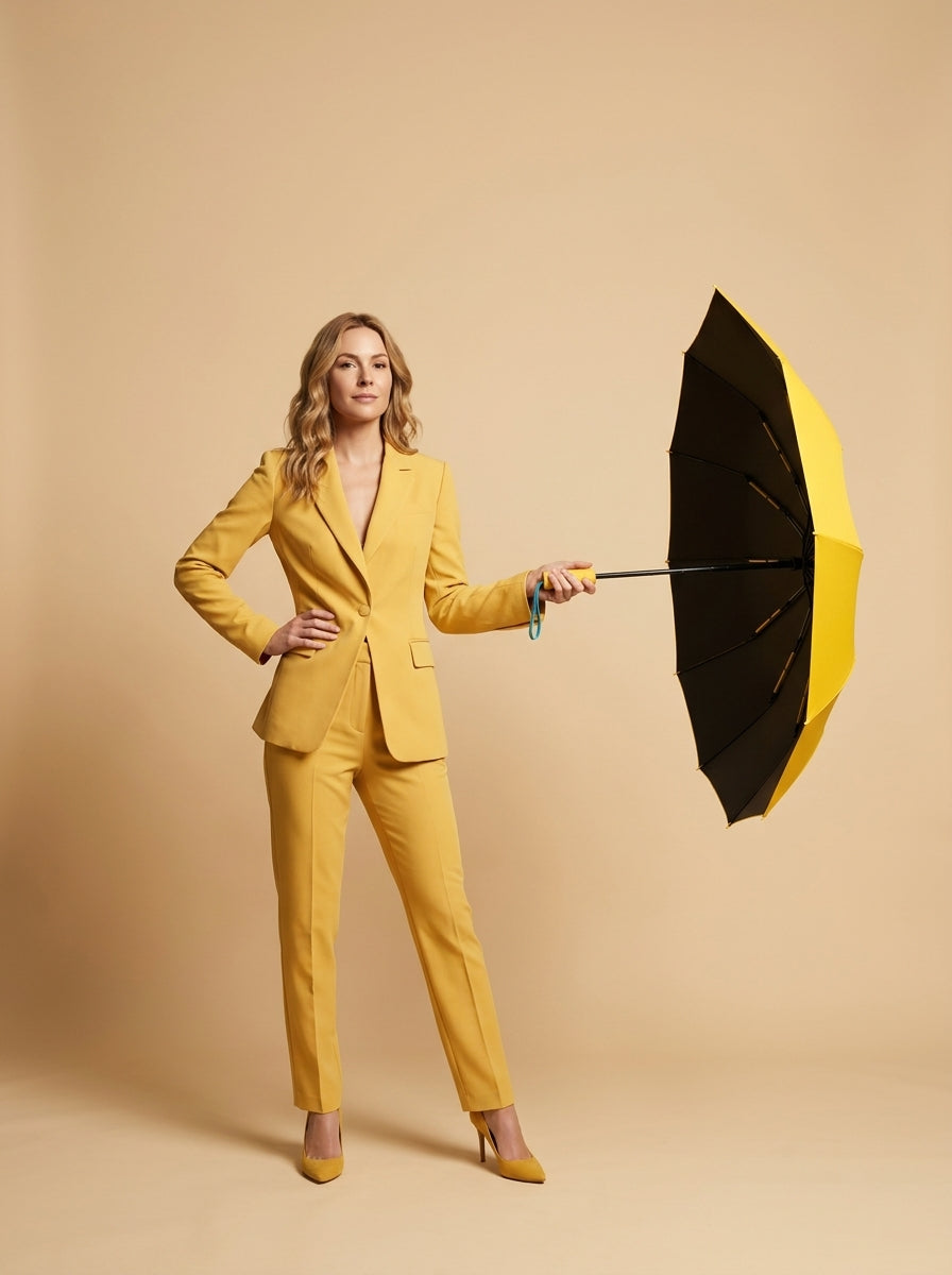 The Bastion - Yellow Compact UPF50+ Automatic Windproof Travel Umbrella
