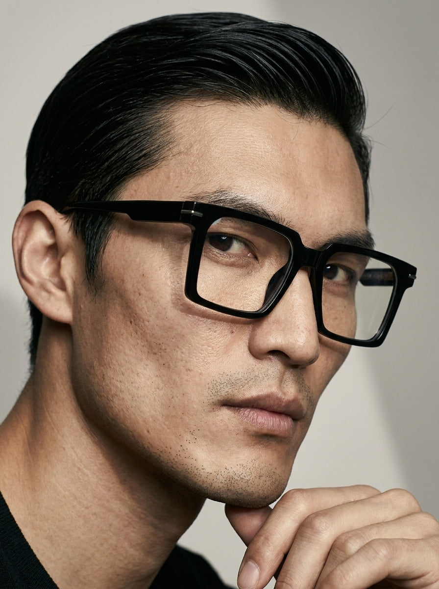 The Facade | Black, Blue Light Optical Frames | Square Glasses | TR90 Frame