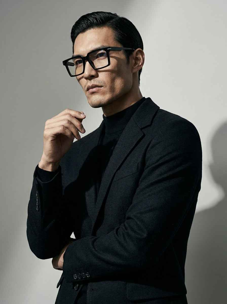 The Facade | Black, Blue Light Optical Frames | Square Glasses | TR90 Frame