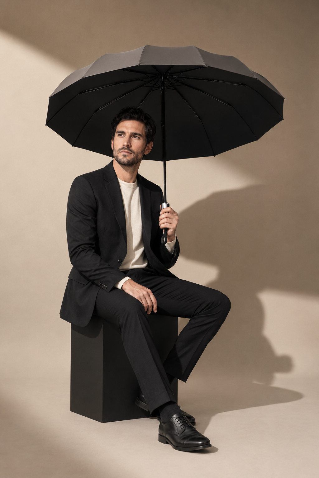 The Commuter - Compact Automatic Business Umbrella, Truffle Gray