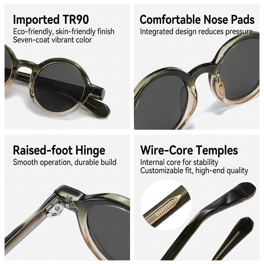 The Index Polarized  Black | Round Sunglasses | UV400 TAC Polarized Lenses