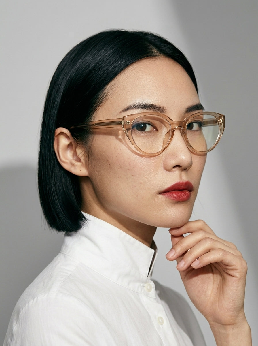 The Alibi | Champagne, Blue Light Optical Frames | Cat-Eye Glasses | TR90 Frame