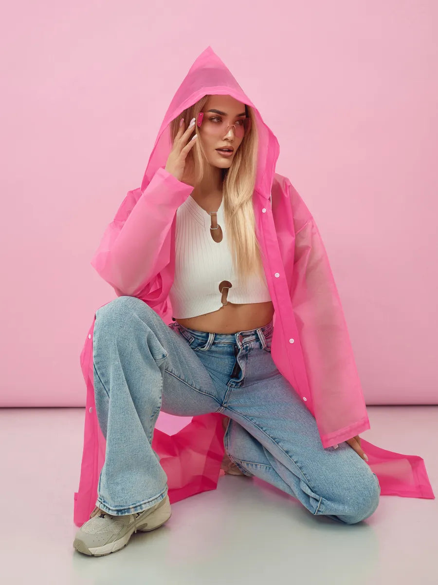 The Backup Plan - EVA Hooded Rain Coat, Pink